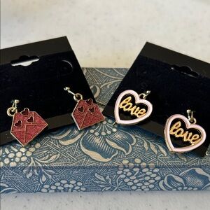 Heart and Envelope Love Earrings Set
